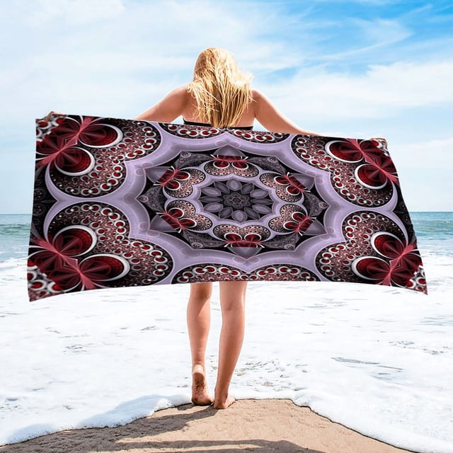 TopLLC Microfiber Beach Towel Super Lightweight Colorful Bath Towel Sandproof Beach Blanket Multi-Purpose Towel For Travel Swimming Pool 30x60 Inch