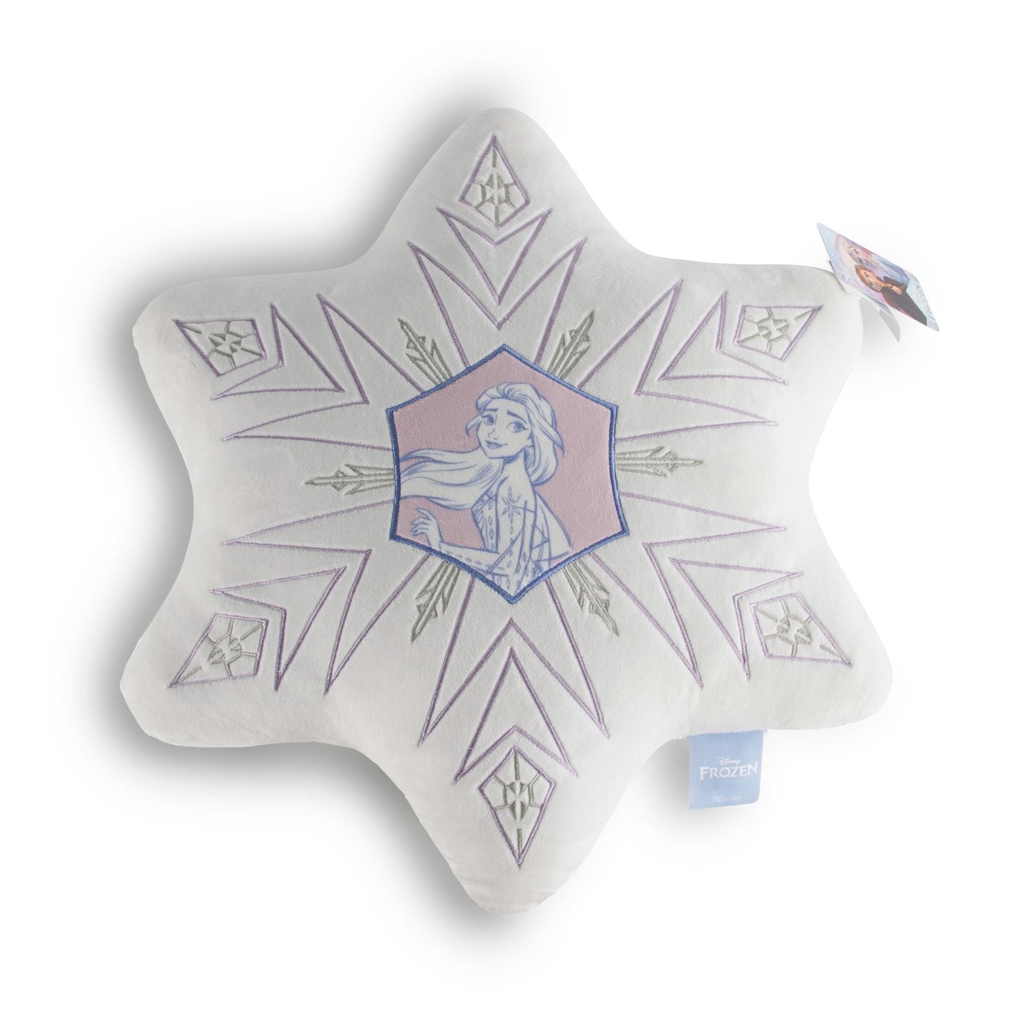 Frozen Oreiller Décoratif en Forme de Flocon de Neige pour Enfants, 40.6 cm Flocon de Neige Blanc