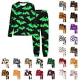 thumbnail image 1 of MKOSPLRT Filles Garçons Halloween Tenue d'Intérieur 2 Pcs 3-15a Enfants Pyjamas Citrouille Ensembles Chandails à Manches Longues Pantalons de Pyjama Amples Tenues d'Automne, 1 of 6
