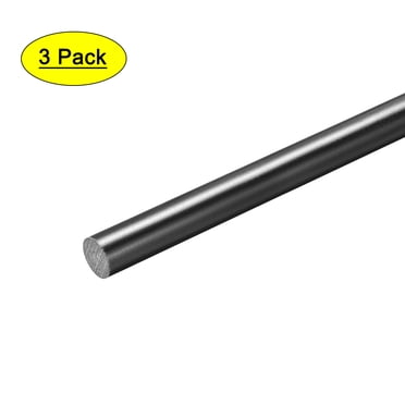 Unique Bargains FRP Fiberglass Round Rod, 5mm Dia 50cm Length, Black Engineering Round Bar Rod 3 pcs