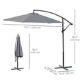 thumbnail image 4 of Outsunny Parasol de Patio Φ10 Pieds de Luxe Parasol de Marché Extérieur Gris, 4 of 9