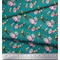 thumbnail image 3 of Soimoi Poly Georgette Fabric Hummingbird,Leaves & Rose Floral Decor Fabric Printed Yard 42 Inch Wide, 3 of 3
