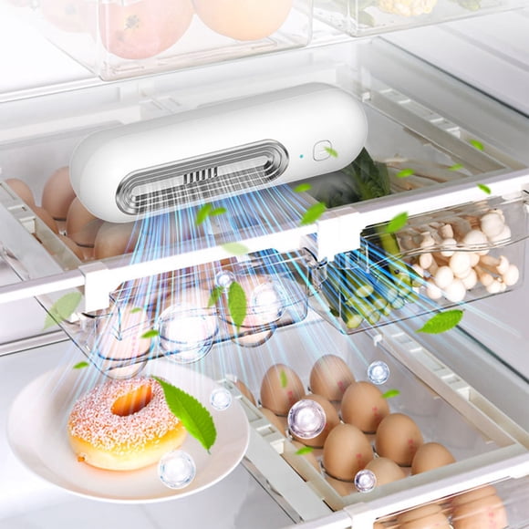 Refrigerator Deodorizer, Rechargeable Electronic Odor Removal, High Efficiency, 2 Modes, USB Charging, Suitable for Fridge Car Cabinet Shoe Rack