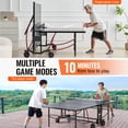 thumbnail image 4 of KFFKFF Table Tennis Set, Pro-Level Ping Pong Experience, Weather-Resistant Aluminum Play Surface for Both Indoor & Outdoor, Easy-to-Move Folding Design with Secure Locking Wheels, 4 of 9