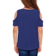 thumbnail image 5 of PMVFHDE T-Shirt à Manches Courtes d'Été Uni pour Enfants à Col Rond - Haut Léger, Respirant et Doux Bleu Foncé, 5-6 Ans, 5 of 5