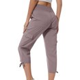 thumbnail image 2 of QATAINLAV Pantalons Capris Cargo pour Femmes Pantalons de Randonnée Extérieur Légers Athlétiques de Voyage Pantalons Décontractés Joggers Raccourcis avec Multiples Poches Rabais de 90 % Liquidation Rose m, 2 of 8