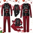 thumbnail image 3 of LSLJS Family Pajamas Matching Noël Ensembles, Tenues Parent-Enfant Noël Costumes Patchwork à Carreaux Imprimés Vêtements de Maison Col Rond Manches Longues Pajamas Ensembles Deux Pièces for Ensemble de Nuit de Noël, 3 of 6