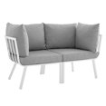 thumbnail image 1 of Modway Riverside 2-Piece Outdoor Patio Aluminum Sectional Sofa Set in White/Gray, 1 of 11
