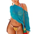 thumbnail image 1 of Blue Wraps Mesh Poncho Womens Poncho Lightweight Summer Pullover Sweater, 1 of 3