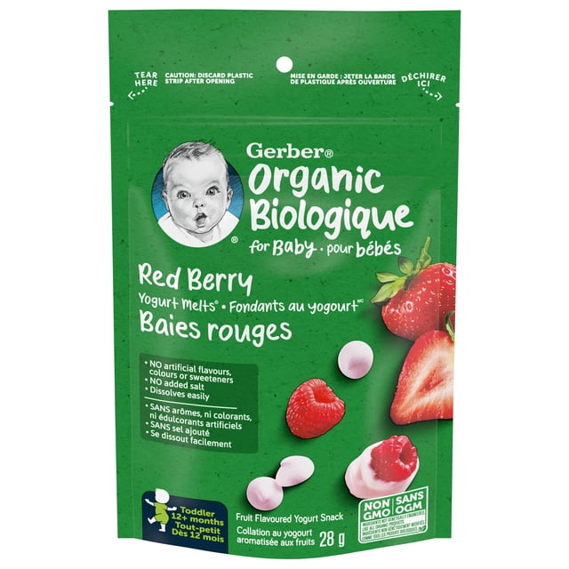 GERBER Fondants Au Yogourt Biologique Baies Rouges