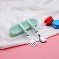 thumbnail image 1 of TIMIFIS Fork and Spoon Set Wrtgerht 304 Stainless Steel, Children's Spooand Fork, Baby Food Supplement Spoon, Fork Combination, Tableware Kitchenware (Color : Green) Spoons, 1 of 8