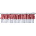 thumbnail image 1 of Cotton Cafe Curtain Country Rural Style Red and White Checked Kitchen Curtain/ Gingham Short Window Valance with Lace 150x40cm, 1 of 6