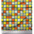 thumbnail image 1 of Soimoi Poly Crepe Fabric Geometric Square,Text & Bear Face Kids Print Fabric by Yard 42 Inch Wide, 1 of 3