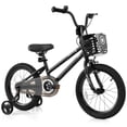 thumbnail image 1 of Costway Vélo pour Enfant 16 Pouces avec Roues Stabilisatrices, Guidon et Selle Réglables, Frein à Main, Noir, 1 of 10