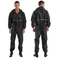 thumbnail image 1 of TiaoBug Combinaison Imperméable à Capuche une Pièce pour Homme, Combinaison de Pluie Réfléchissante, Combinaison à Fermeture Éclair, Noir G, 1 of 7