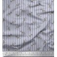 thumbnail image 1 of Soimoi Gray Poly Georgette Fabric Stripe & Wild Animal Print Sewing Fabric BTY 52 Inch Wide, 1 of 3