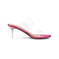 thumbnail image 3 of BLISSFUL STEP Sandales à Talons Aiguilles Transparentes pour Femmes à Bout Ouvert à Enfiler Rose Vif 10, 3 of 7