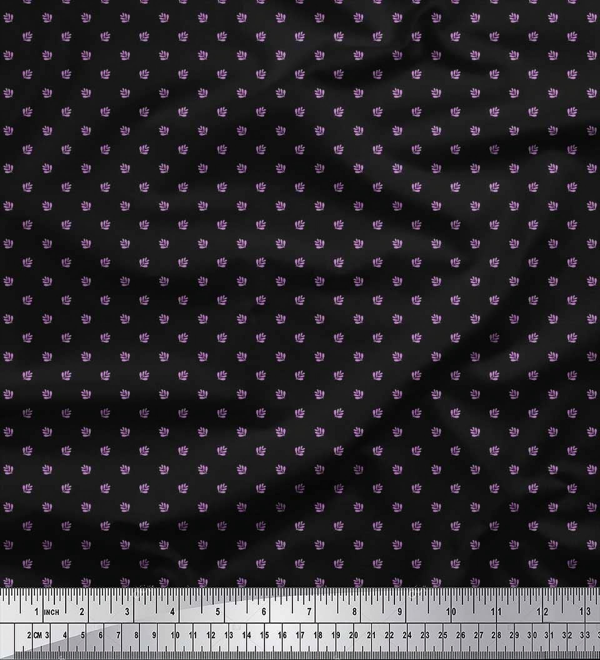 Soimoi Rayon Fabric Artistic Leaves Print Sewing Fabric Yard 42 Inch Wide