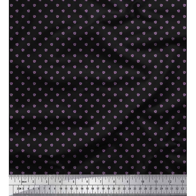 Soimoi Poly Georgette Fabric Artistic Leaves Decor Fabric Printed Yard 52 Inch Wide