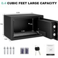 thumbnail image 2 of GAZHOME 0.44 Cu.ft Home Small Safe Box, Electronic Security Lock Box Safes with Digital Keypad, Alarm System, Storage Documents Jewelry, 2 of 9