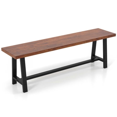 Costway 60" Dining Bench 3 Person Entryway Shoe Bench with Metal Frame for Hallway