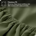 thumbnail image 3 of Bare Home 2-Pack Fitted Sheets - Premium 1800 Collection - Ultra-soft - Deep Pocket - Short Queen, Cypress, 3 of 8