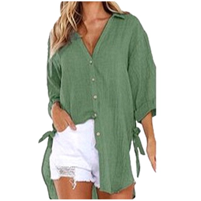 Birdeem T-Shirt Décontracté Mode Femme Col en V Manches Courtes Ample