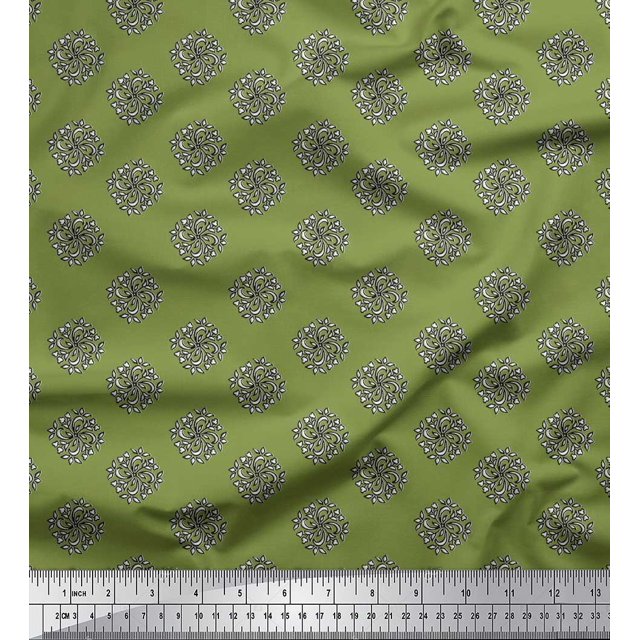 Soimoi Poly Georgette Fabric Floral Block Decor Fabric Printed Yard 42 Inch Wide