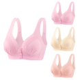 thumbnail image 2 of Timegard 3pc Wireless Bras for Women Front Closure Full Support Wide Strap Comfort Breathable Everyday Bra, 2 of 4