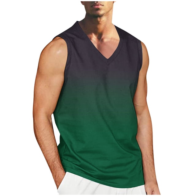 Birdeem Camisole pour Hommes Hommes Décontracté Mode Uni Col en V Sport Sans Manches Hauts