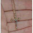 thumbnail image 5 of 14k Two-tone Gold Polished Crucifix Pendant and Cable Chain, 5 of 5
