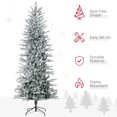 thumbnail image 4 of HOMCOM 7' Flocked Arctic Fir Artificial Christmas Tree w/ 350 Clear Lights, 4 of 10