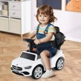 thumbnail image 2 of Gymax Voiture Pousse-Pousse 3-en-1 pour Tout-Petit avec Auvent Ajustable, Rangement sous le Siège, Sons Réalistes, Blanc, 2 of 10
