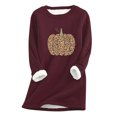 thumbnail image 2 of Chemises pour Femmes en Molleton Épais à Manches Longues Imprimé Velours Chaud Col Rond sous-Vêtements Hauts Blouse pour Femmes en Liquidation, 2 of 3