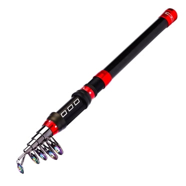 Canne à Pêche Portable de 1,8 Mètres Canne à Pêche Ultralégère Anneau de Guidage Cérémique Canne à Pêche Télescopique Canne à Pêche en Fibre de Carbone