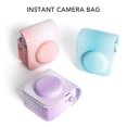 thumbnail image 3 of Case For   Mini 12, Rainbow Gradient Woven Texture Camera Bag With Shoulder Strap, Rain Proof Shockproof PU Leather Camera Protective Case, Gifts For Girls, 3 of 8