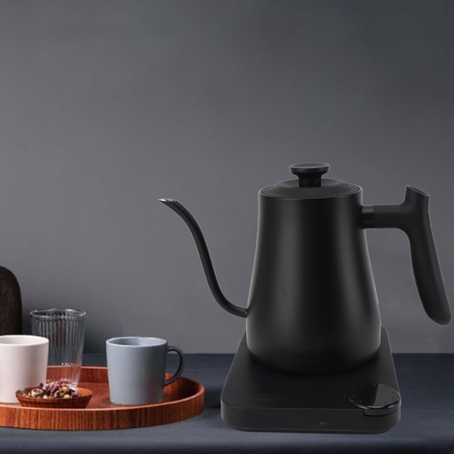 1200W High Power Variable Temperature Control Electric Kettle With Gooseneck Design, Stainless Steel, LCD Display, Anti Dry Burning