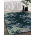 thumbnail image 3 of Ahgly Company Tapis d'Intérieur Ronds Transitionnels Verts Lavables à la Machine, 4 Pieds Rond, 3 of 7