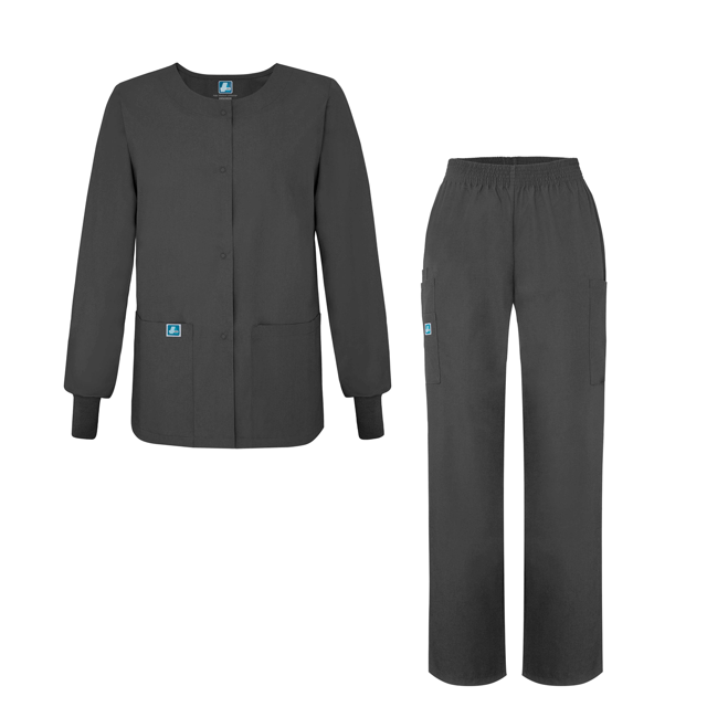 Adar Universal Women's Scrub Set - Warm-Up Scrub Jacket and Elastic Pull-On Pants