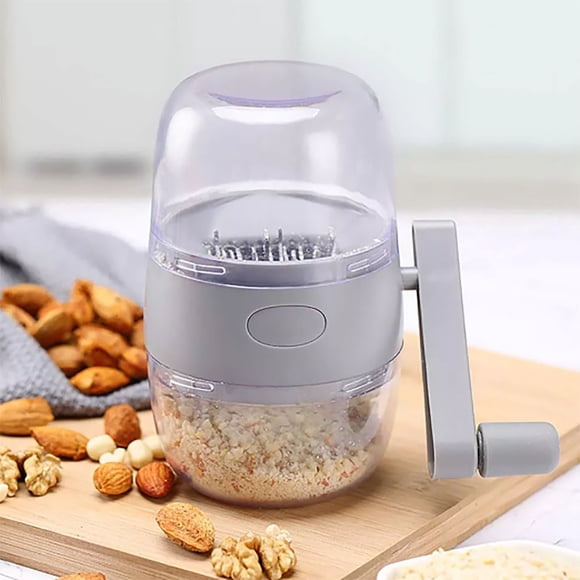 RRJ Household Dried Fruit Grinder, Manual Nut Chopper for Almonds Walnuts Pecans, Hand Crank Garlic Ginger Grinder, Food Processor for Seeds Nuts Spices, Kitchen Gadget for Baking Cooking Salad