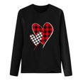 thumbnail image 3 of Qertyioot T-Shirt Graphique pour Femmes de la Saint-Valentin à Manches Longues, Chandail Imprimé, Blouse, 3 of 4