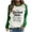 Green, variant on Jsaierl Womens Trendy Letter Printed Sweatshirts Funny Patchwork Long Sleeve Pullover Daily Work Round Neck Tops Soft Comfy Warm Blouses