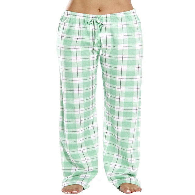 Pantalon de Pyjama à Carreaux pour Femmes, Vêtement de Nuit, Cordon de Serrage, Coton, Bas Amples