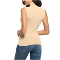 thumbnail image 4 of SHTXOZHI Débardeurs pour Femmes Col Roulé Sans Manches Chemises Couleur Unie Tops d'Été Décontractés, 4 of 6