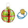 thumbnail image 1 of Boule Gonflable de Noël Décorations de Noël PVC Décoration Extérieure Noël Grille Rouge Verte, 1 of 9