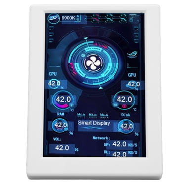 3.5 Inch IPS USB Computer Temp Monitor Sub Screen, CPU GPU RAM PC Sensor Panel Display for Desktop Chassis, Temperature Monitor Support Horizontal and Vertical Screen