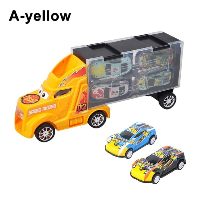 Car Model Container Truck Inertia Metal Car Diecast Model Birthday Gift Toy for Boy Kids
