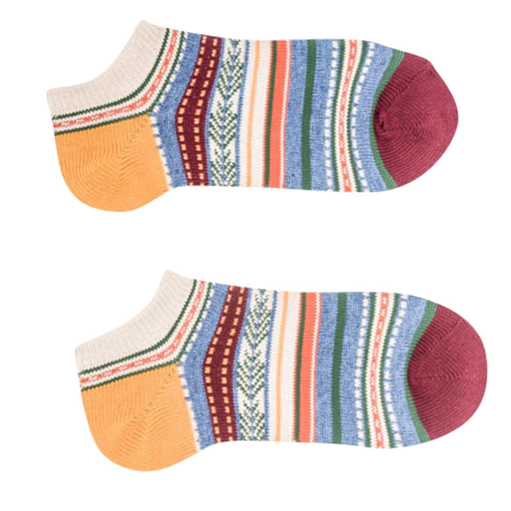 Socks Women Casual Man Vintage Cotton Socks Stripe Print Short Cute Gift Sock Sports Socks