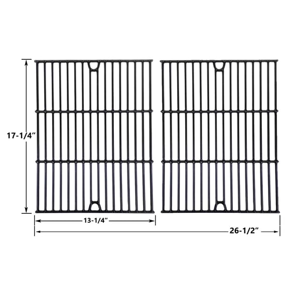 Replacement Porcelain Cast Cooking Grates For BHG 720-0783H, 464424512, 463411512 Classic, 464424512, C-45G4CB, Dyna Glo DGB390BNP, GB390BNP-D, 720-0697, 720-0783, Gas Models, Set of 2