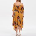 thumbnail image 4 of Robes pour Femmes Grande Taille Mode Femmes Aguichant Imprimé Floral Manches Courtes Col en V Robe à Bretelles en Liquidation, 4 of 8
